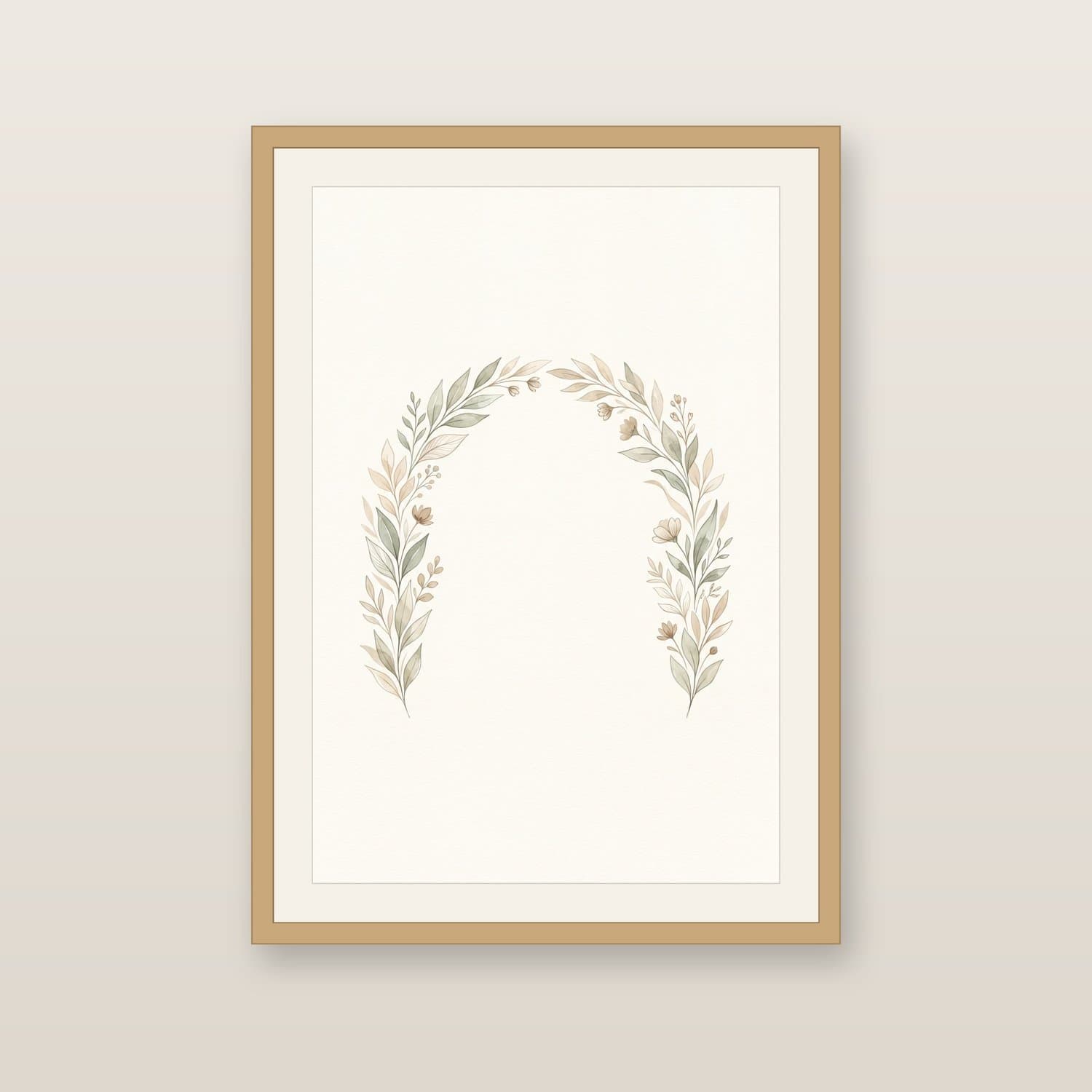 Close-up detail of the Botanical Arch Japandi art print