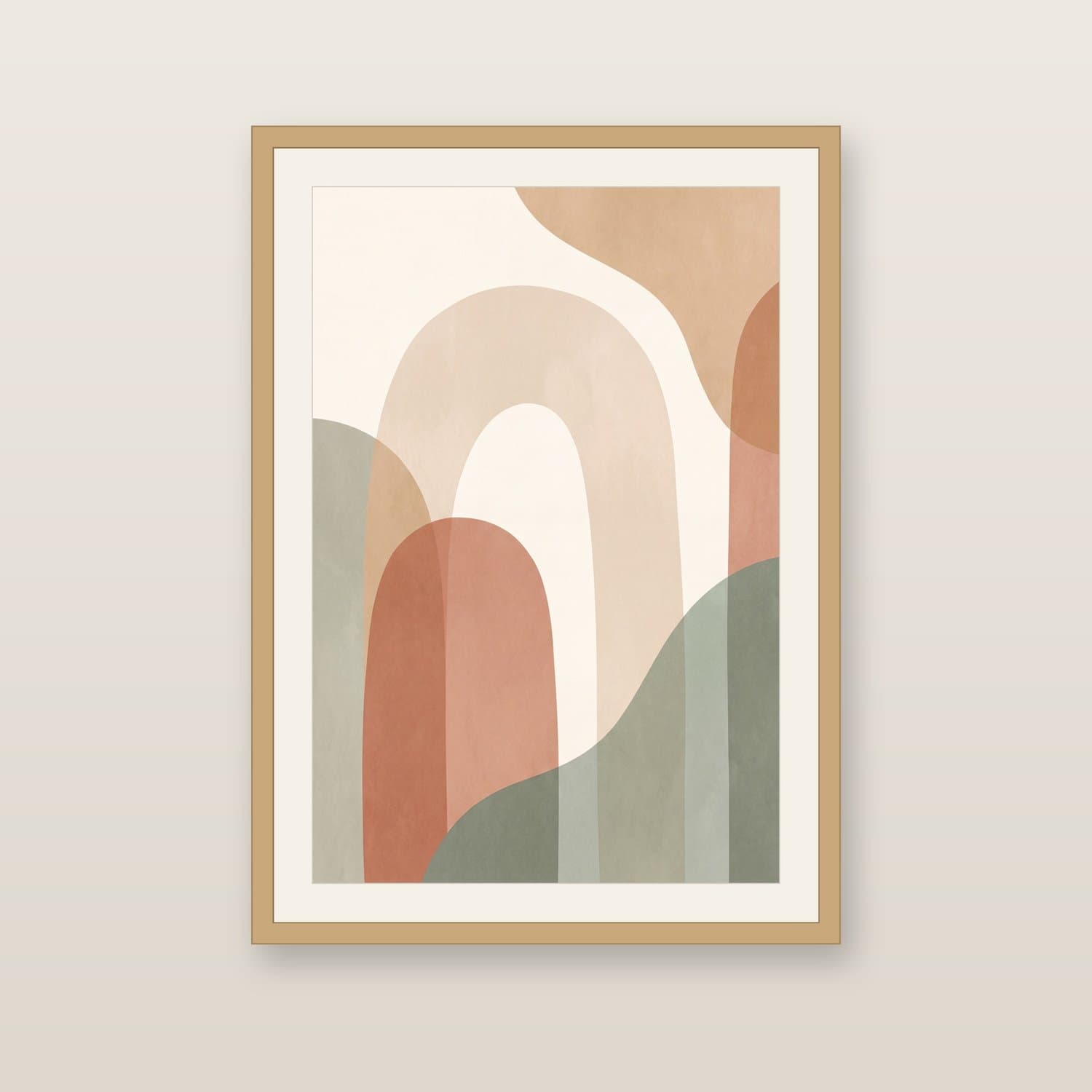 Close-up detail of the Abstract Arches Japandi art print