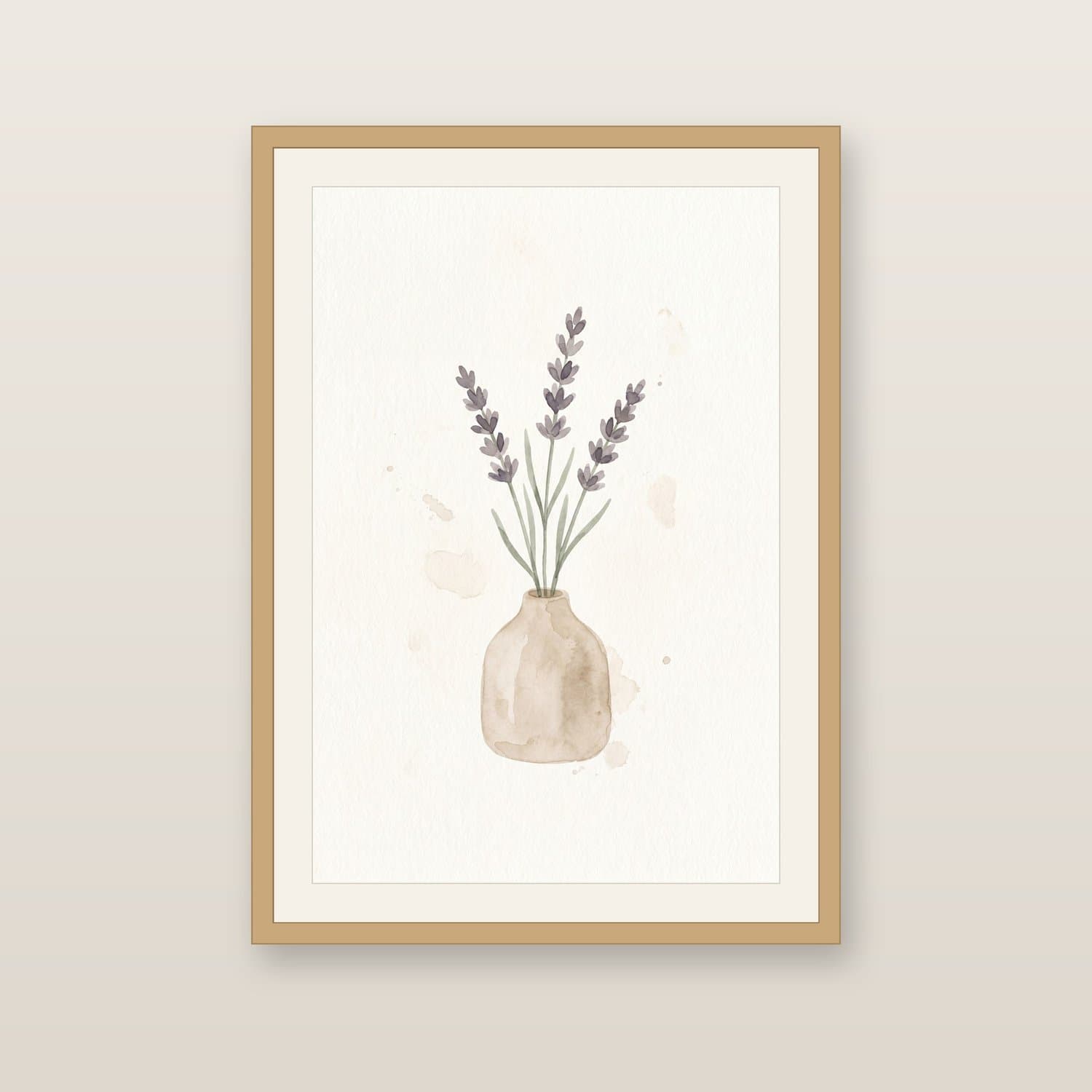 Close-up detail of the Lavender Japandi art print