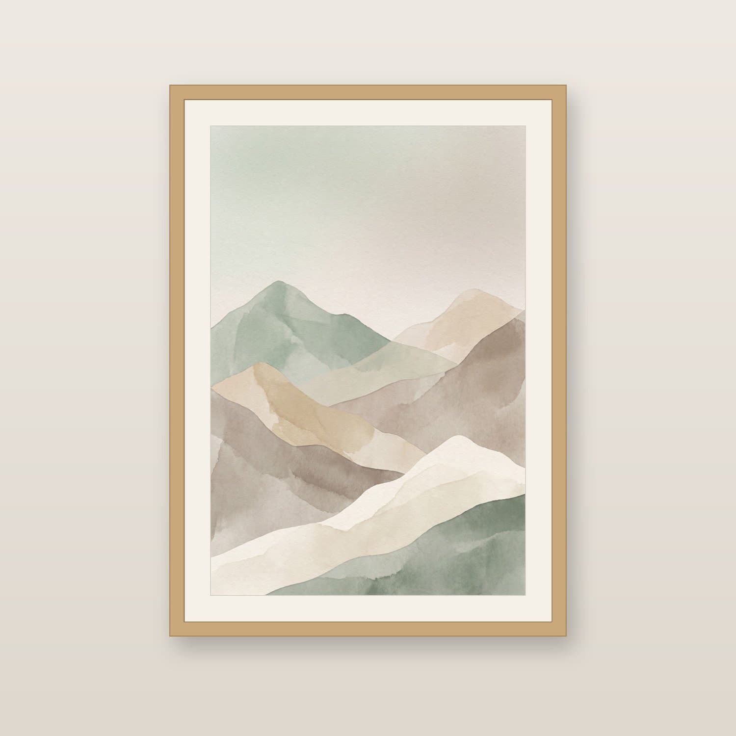 Close-up detail of the Mountains Japandi art print