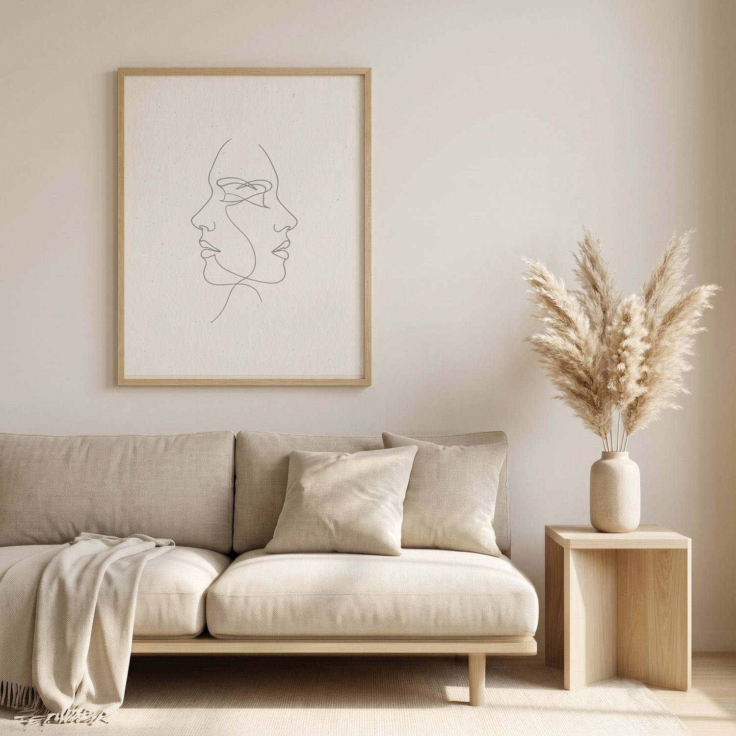 Two Faces Line Art